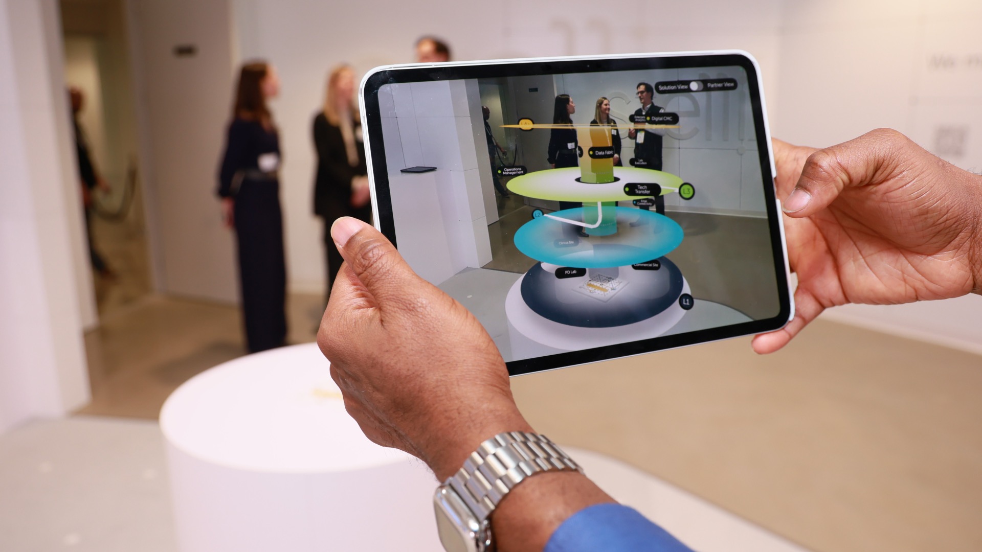 Stellix Experience Center augmented reality station at Aspire conference